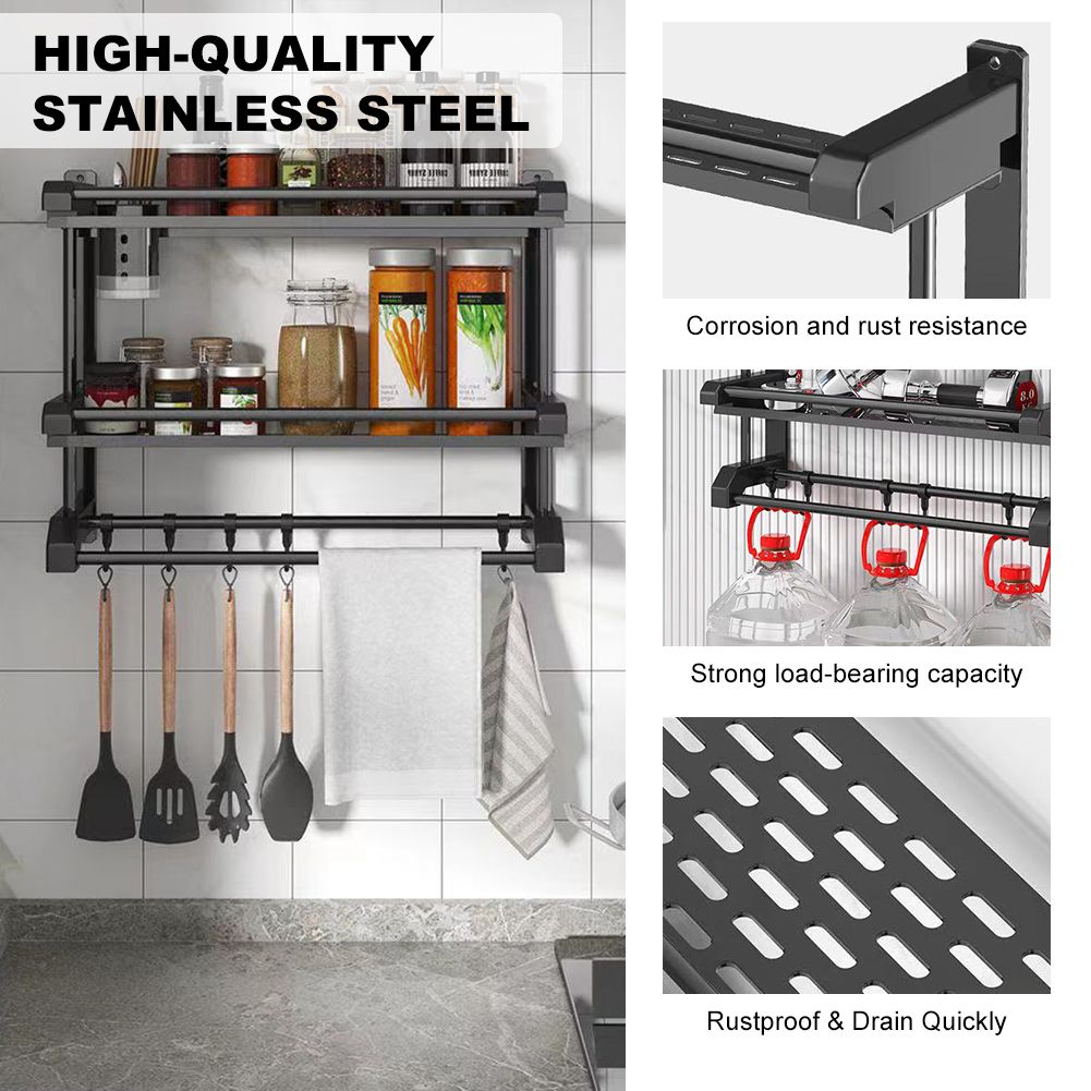 Bathroom Rack Wall-mounted Towel Rack- Double Layer - 60cm