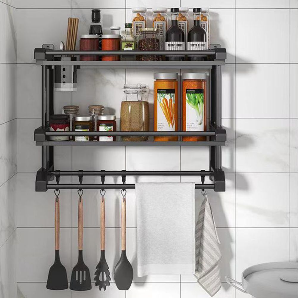 Bathroom Rack Wall-mounted Towel Rack- Double Layer - 60cm