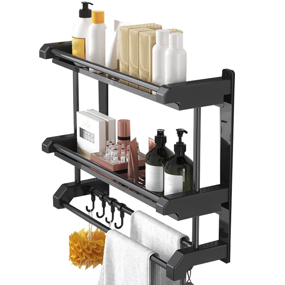 Bathroom Rack Wall-mounted Towel Rack- Double Layer - 60cm