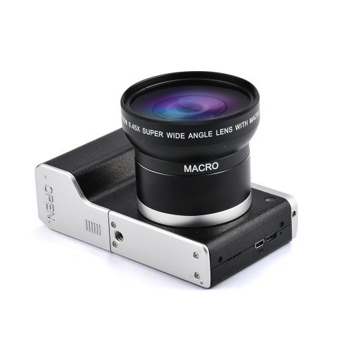 Lightdow 4.0" IPS Touch Screen 24MP 12X Optical Zoom F3.2-6.5 Digital Camera Video Recorder With 52mm Wide Angle +Macro Lens CHSMALL