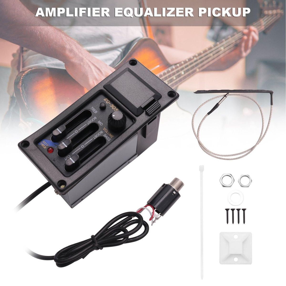 EQ-505R Acoustic Guitar 3 Band Preamp Amplifier Equalizer