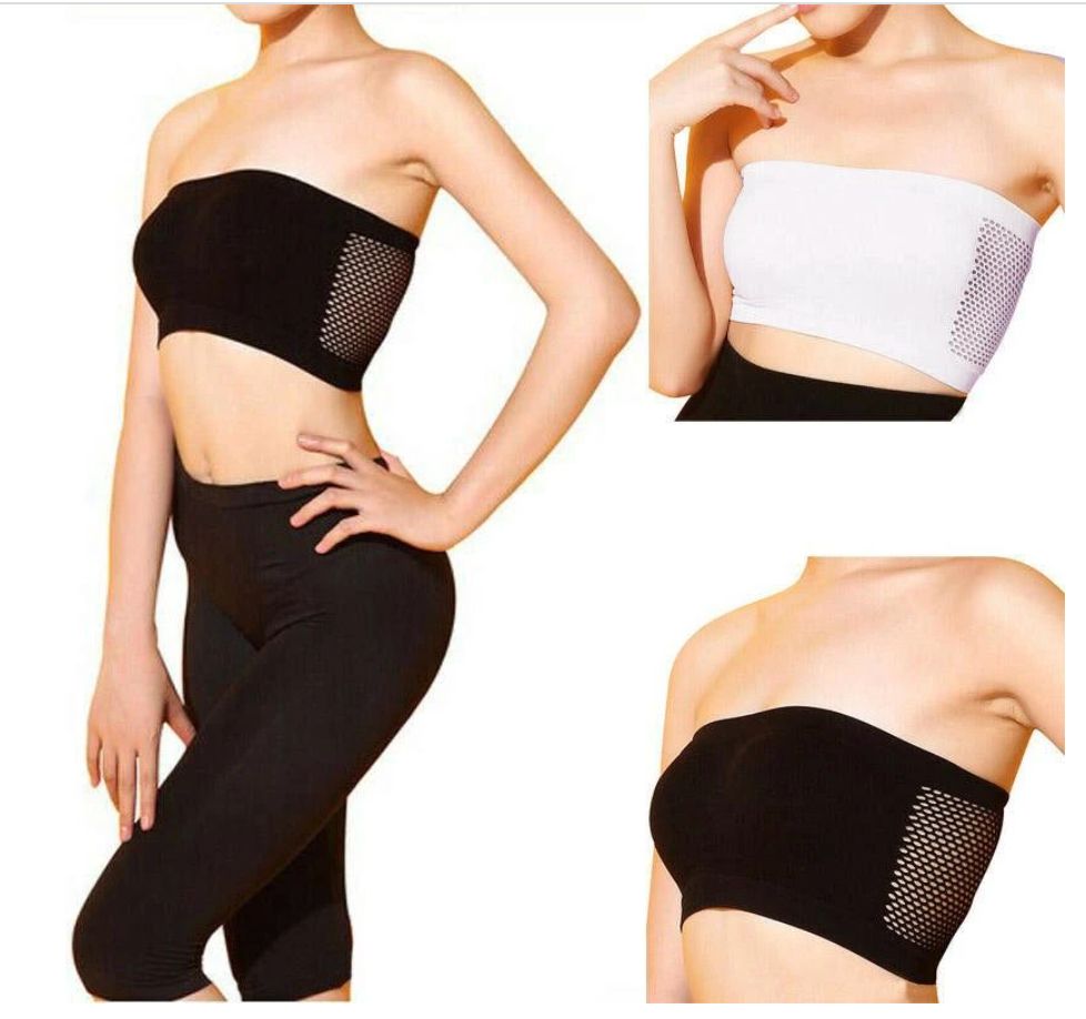 3pcs Breathable Mesh Tube Bra Strapless Crop Tops Women