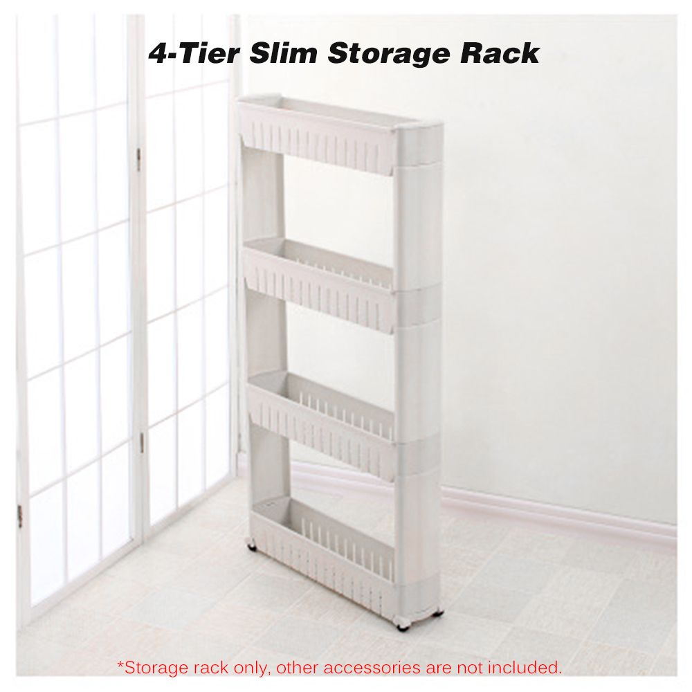 4 Tier Storage Rack Storage Tower Slim Organizer Rack Holder