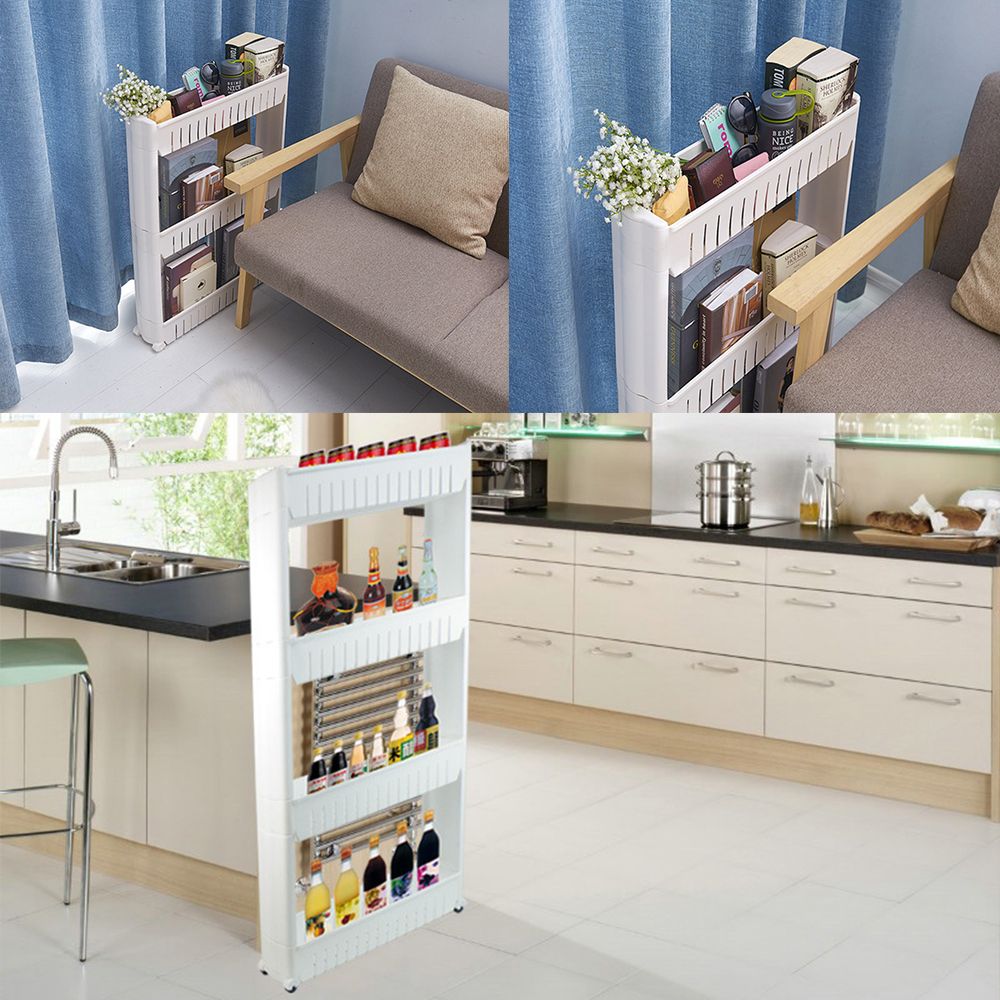 4 Tier Storage Rack Storage Tower Slim Organizer Rack Holder