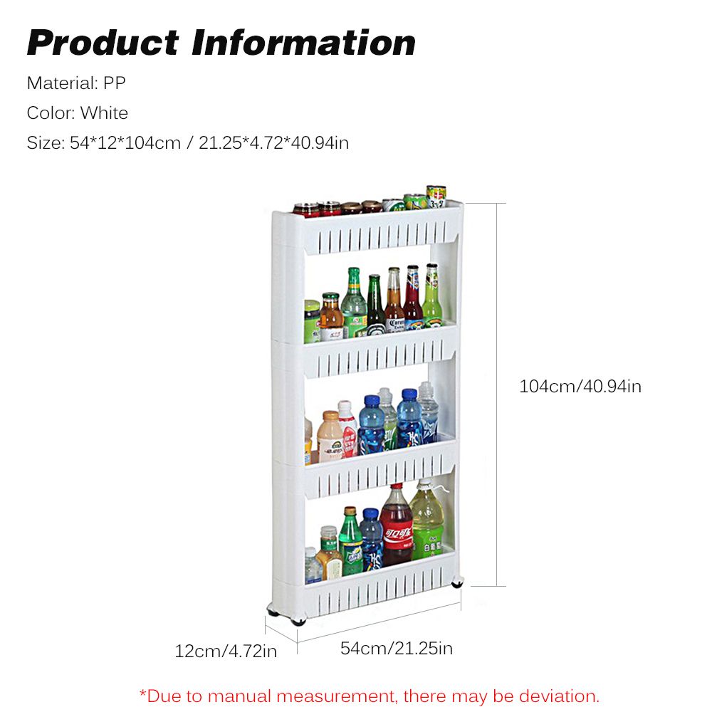 4 Tier Storage Rack Storage Tower Slim Organizer Rack Holder