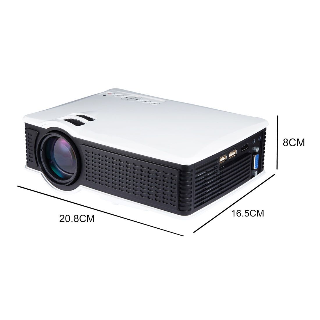 LY-40 1800 Lumens 1280x800 LED Projector, Support AV & USB & VGA & HDMI (White)