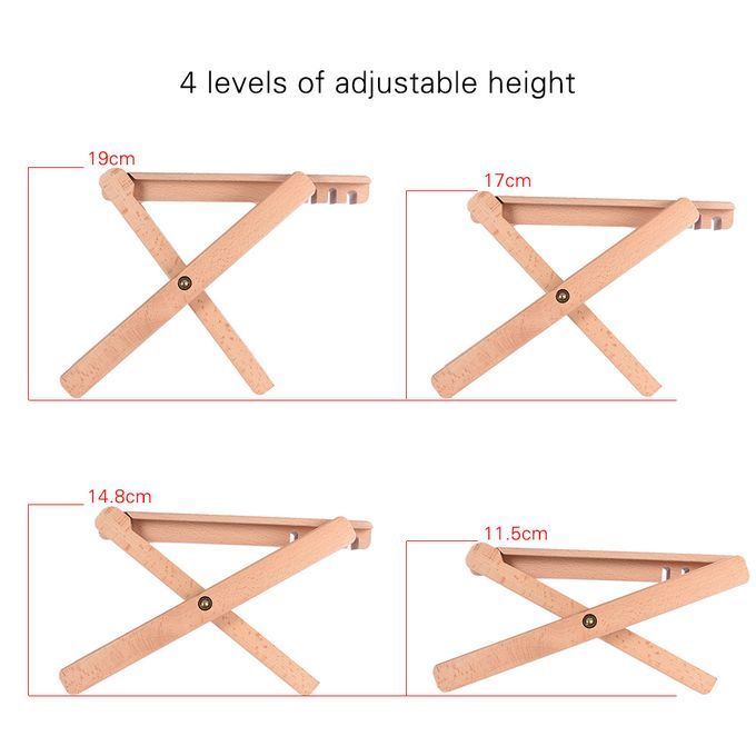 Foldable Wooden Guitar Foot Rest Stool Pedal 4-Level
