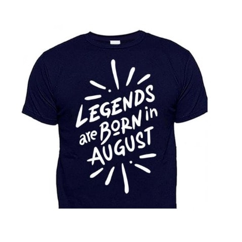 Chrysolite Designs Legends Are Born In August Premium T- Shirt - Navy-blue