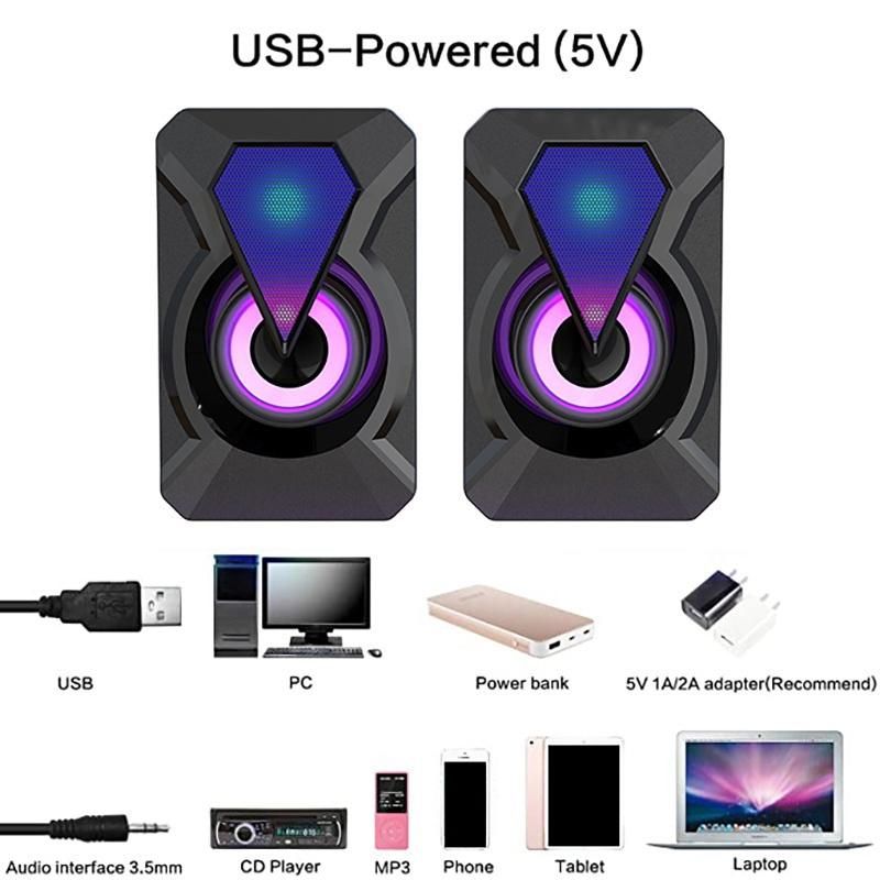 Computer Speaker USB Powered PC Speaker 3.5mm Audio Jack