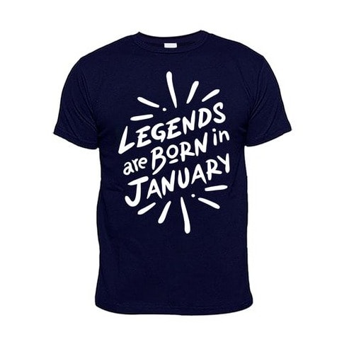 Chrysolite Designs Legends Are Born In January Premium T- Shirt - Navy-blue