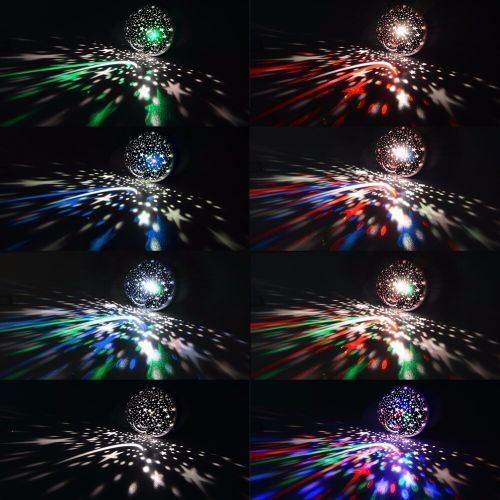 360 Rotating Galaxy Romantic Cosmos Star Moon Night Light
