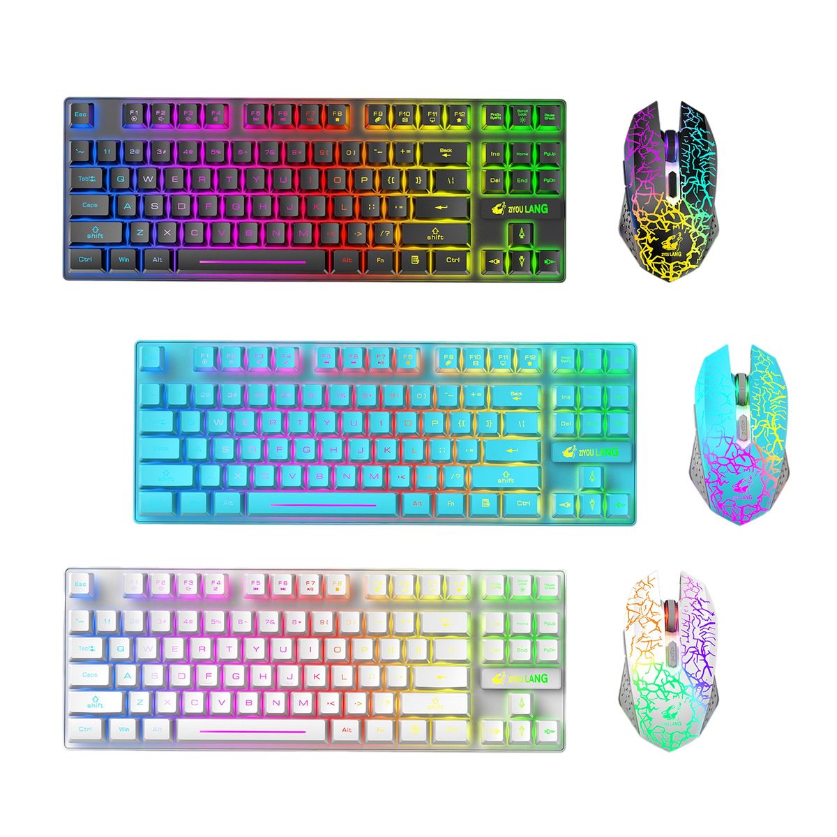 Desk Gaming Wireless Backlit Keyboard Amp; Mouse Set Able