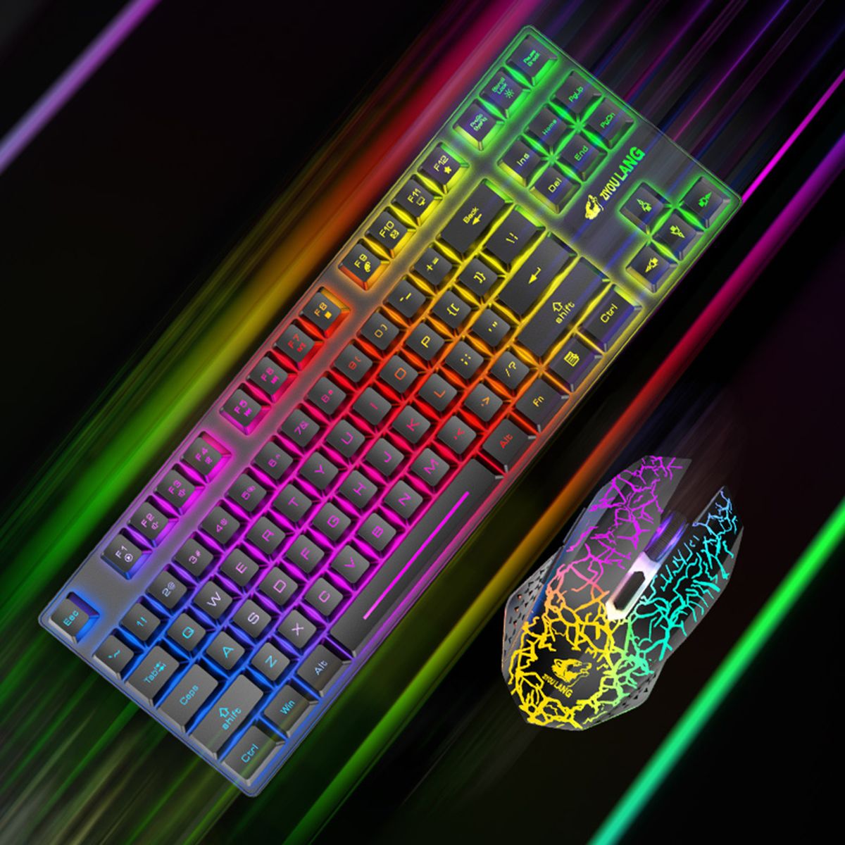 Desk Gaming Wireless Backlit Keyboard Amp; Mouse Set Able