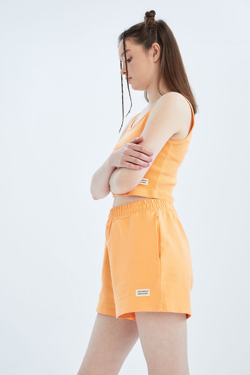 Women - Slim Fit Shorts -Orange