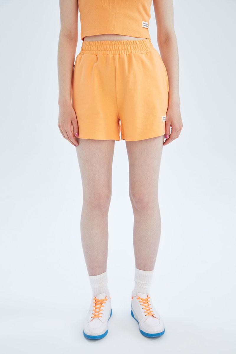 Women - Slim Fit Shorts -Orange