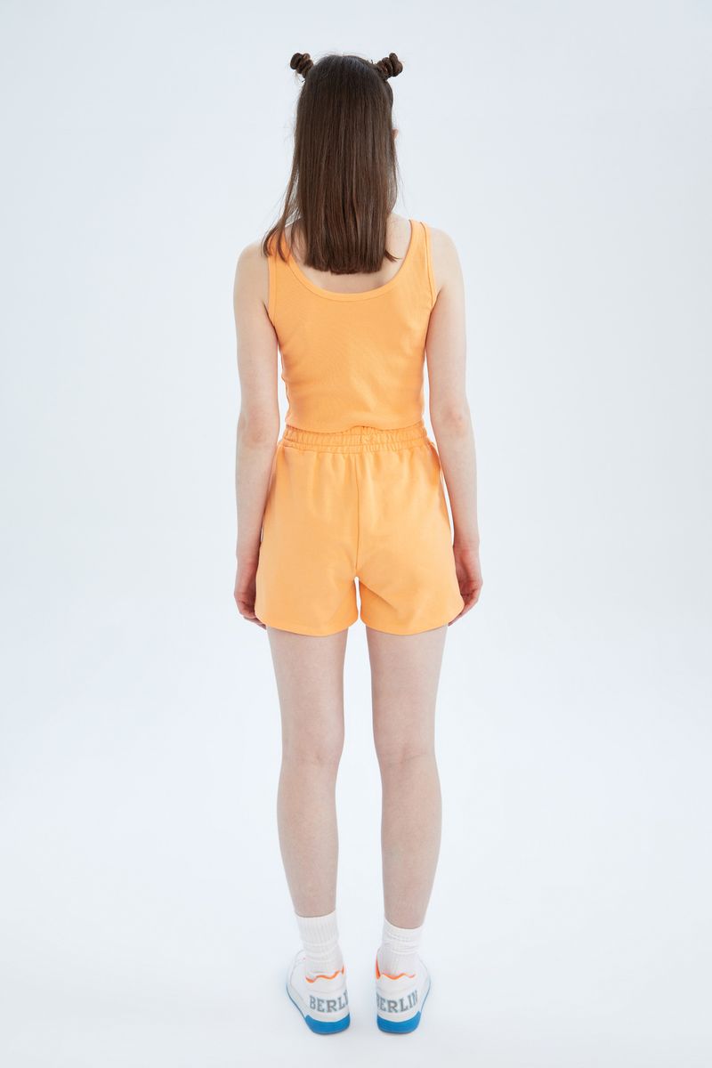 Women - Slim Fit Shorts -Orange