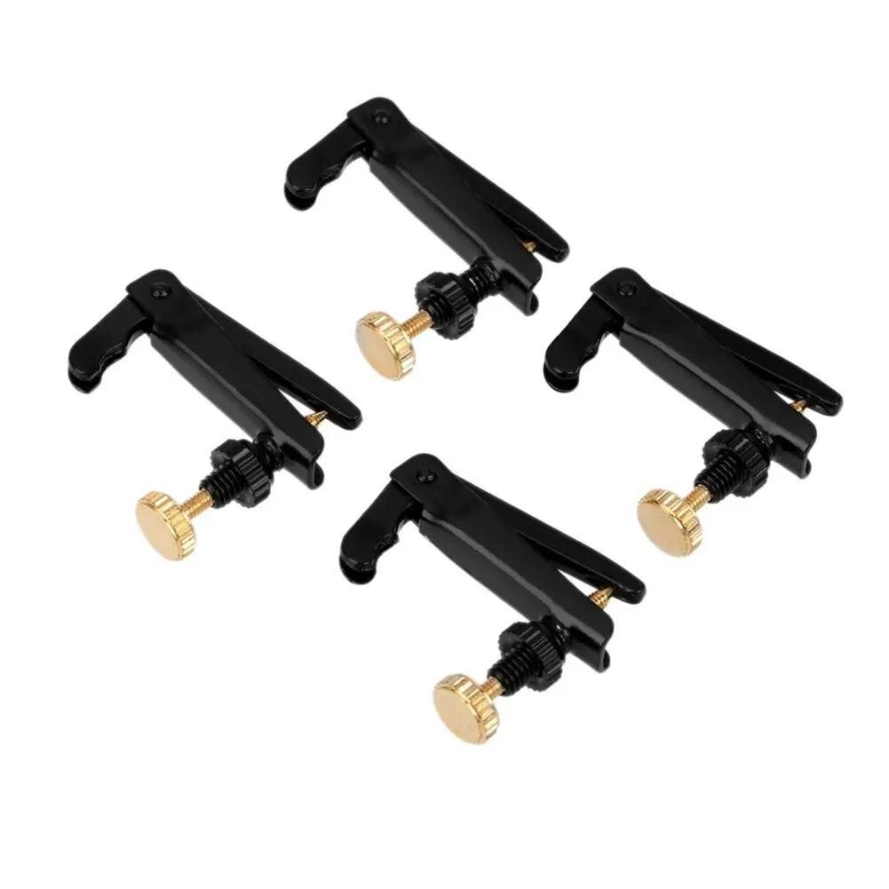 4Pcs/set Violin Fine Tuner Adjuster Copper Plating Screws for 3/4 4/4 Size Violin Violin Accessories Black