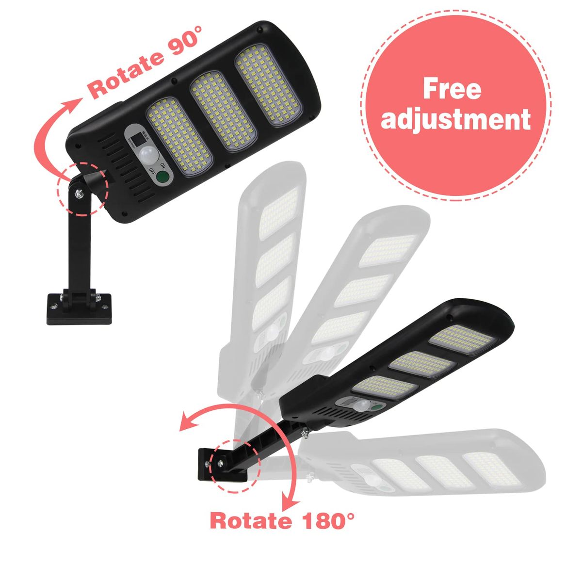 2pcs Solar Street Lights 213LED Remote Control Motion Sensor