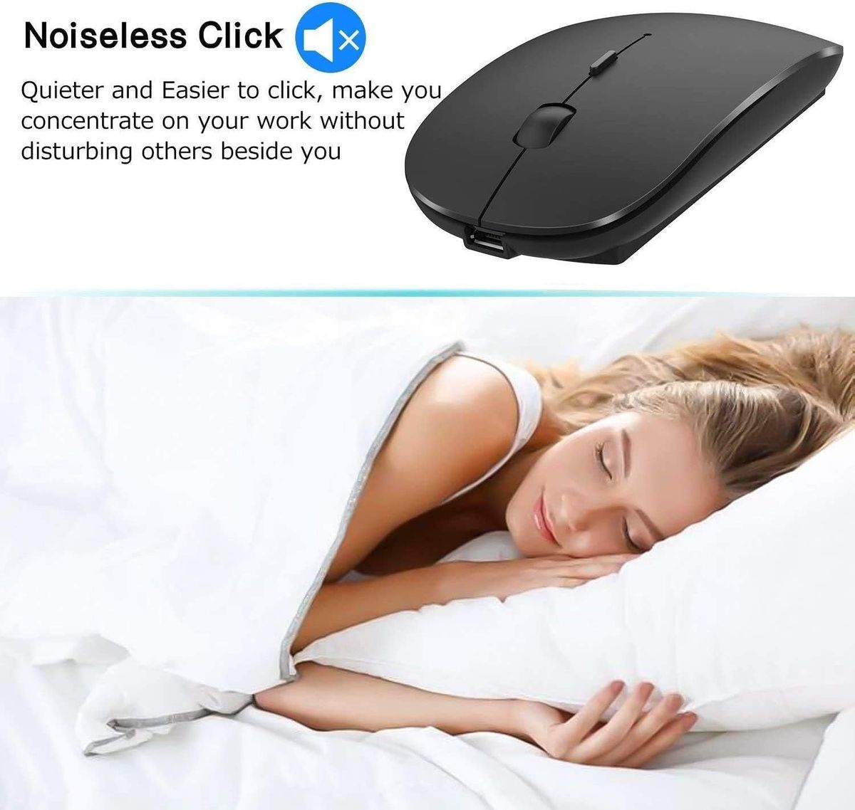 Bluetooth Wireless Mouse Silent Office Rechargeable Mouse