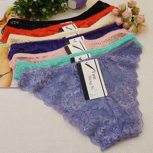 All Ladies Lace Panties Briefs - 12 Pcs