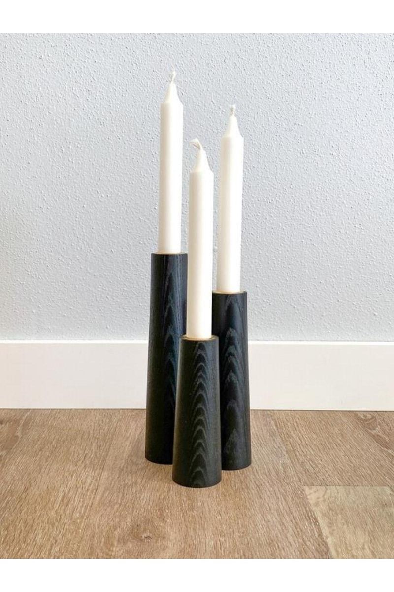 Special Decorative Wooden Candle Holder Set of 3