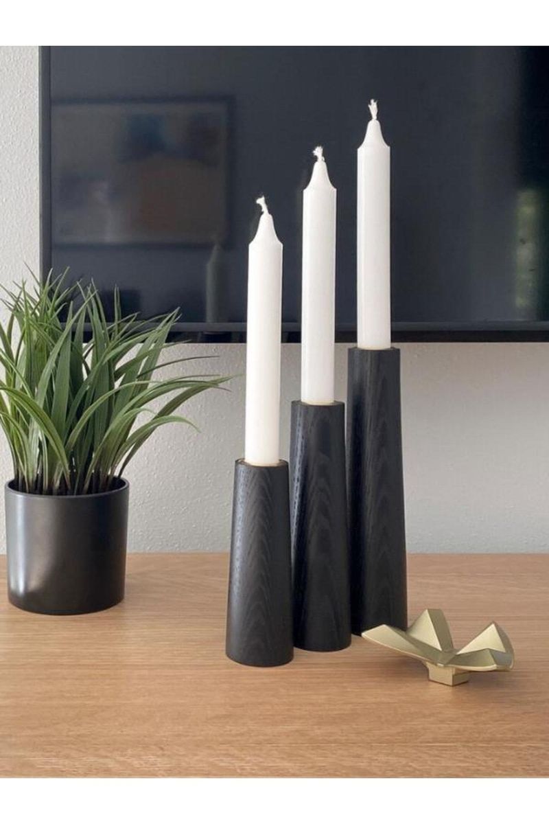 Special Decorative Wooden Candle Holder Set of 3