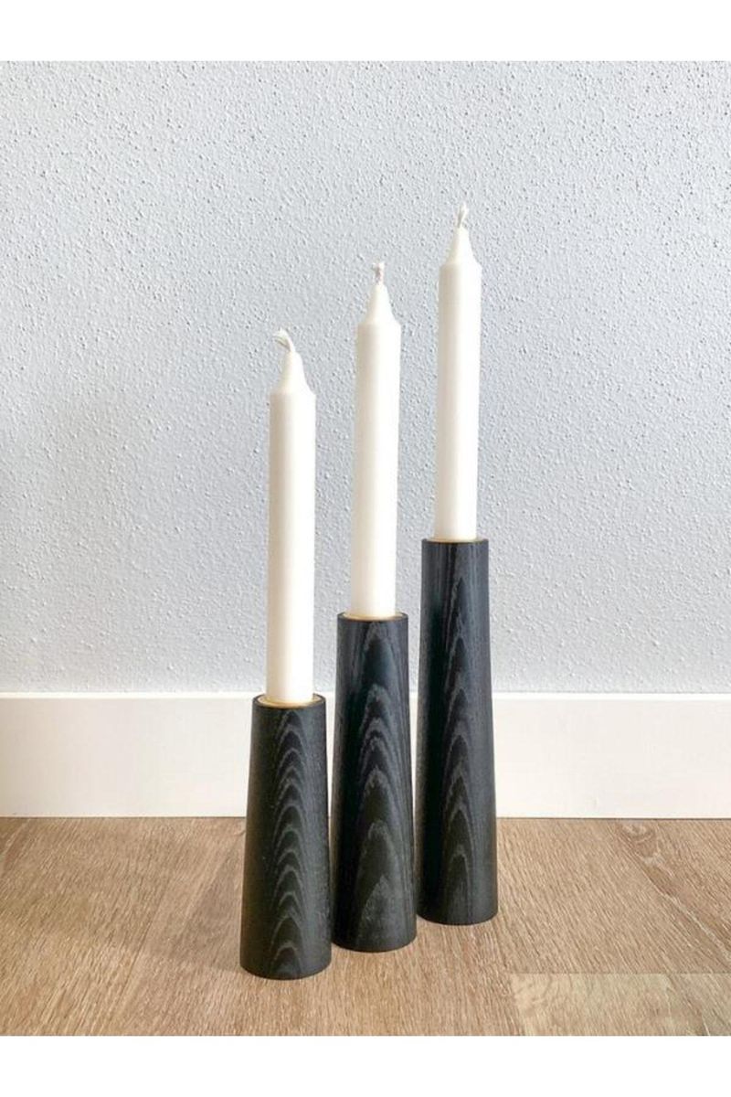 Special Decorative Wooden Candle Holder Set of 3
