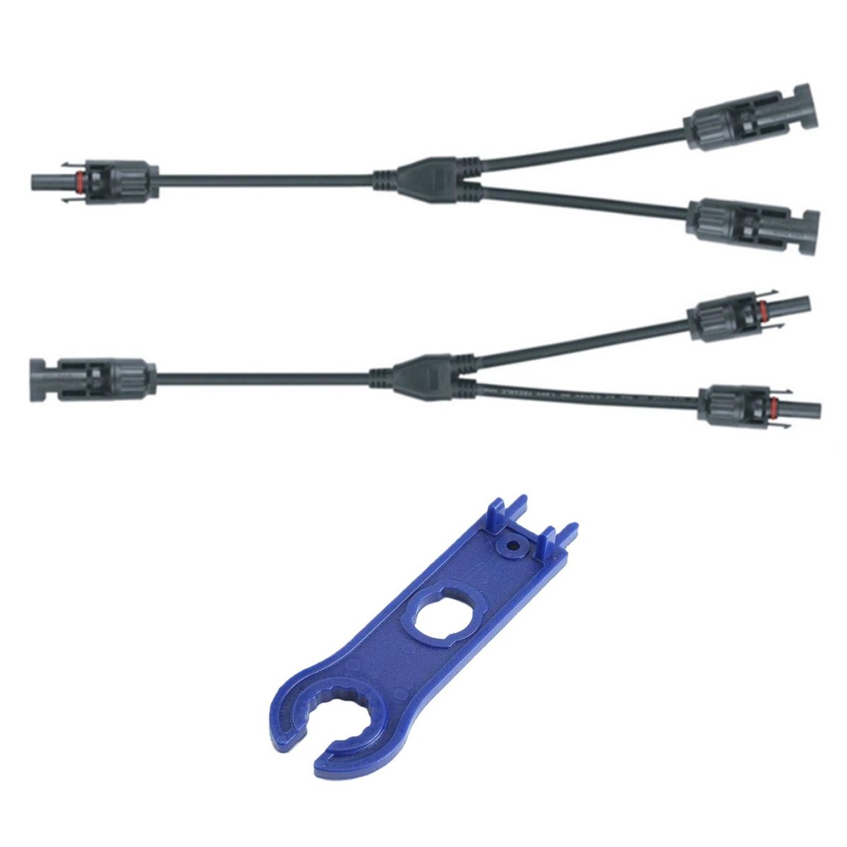 MFF and FMM Solar ConnectorWrench DC1500V Y Branch Parallel Adapter Cable Cord Plug Tool Kit for Solar Panels