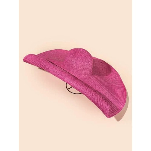 Brim Straw Hat - Pink