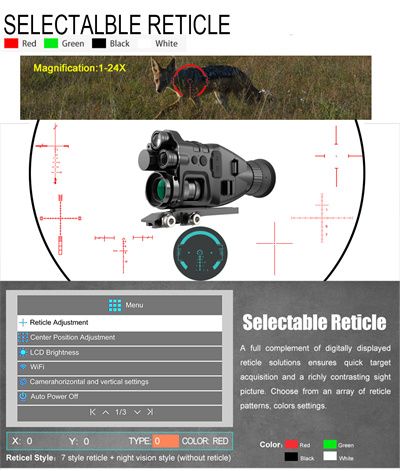 Digital Night Vision Scope, IR 850nm&940nm HD For Hunting