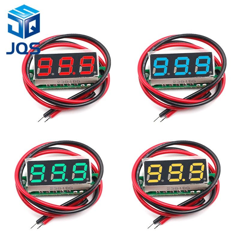 0.28 Inch DC 12V 24V Mini LED Digital Voltmeter Voltage Meter Panel Volt Tester Detector Monitor 2 Wire Red Green Blue Yellow