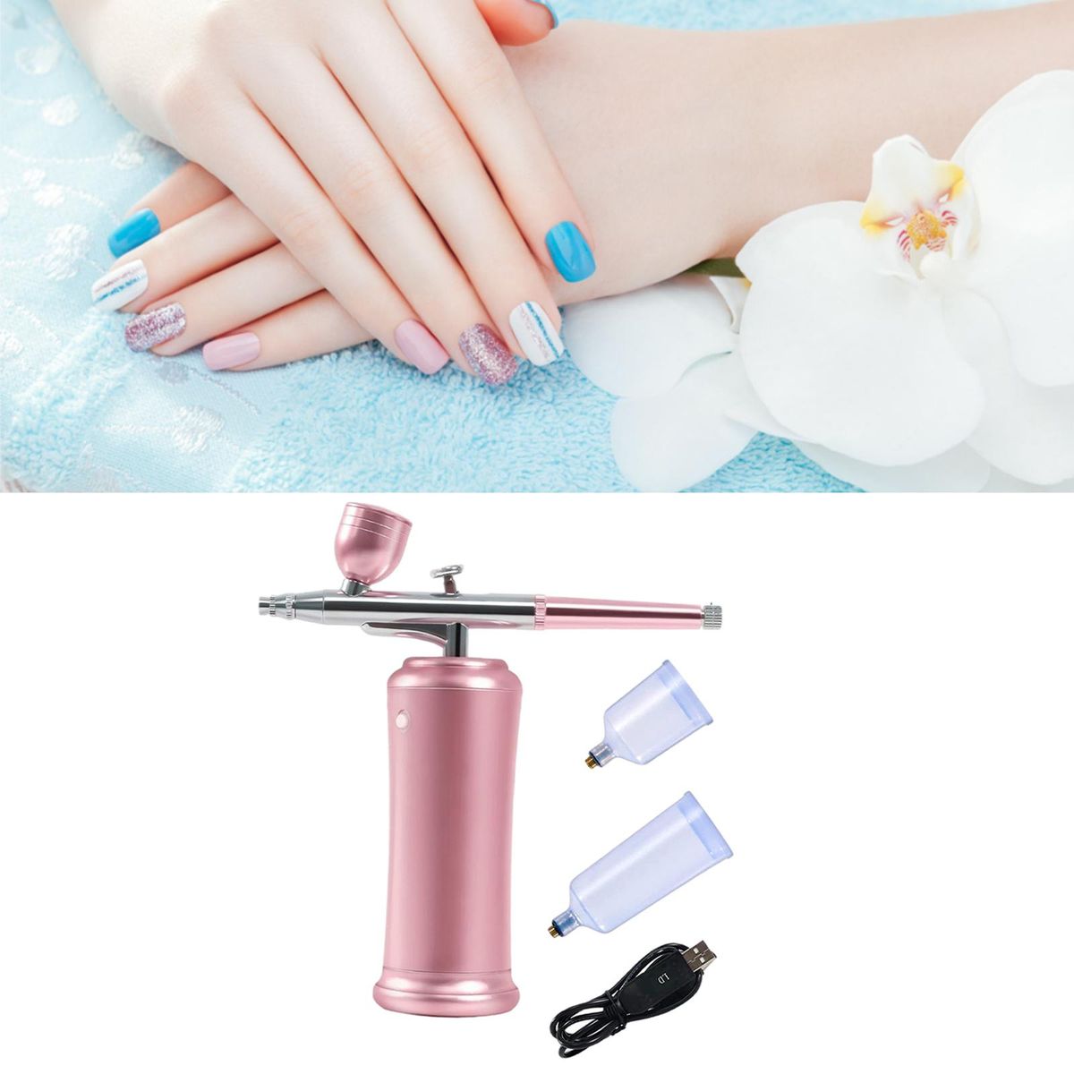 Dual Action Handheld Portable Airbrush Kit Rechargeable For Tattoo