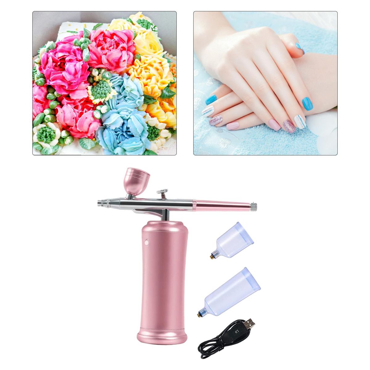 Dual Action Handheld Portable Airbrush Kit Rechargeable For Tattoo