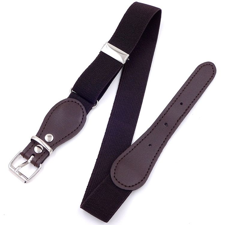 2 PCS Kids Polyester + PU Leather Square Pin Buckle Adjustable Elastic Belt, Length:65cm(Sky Blue)