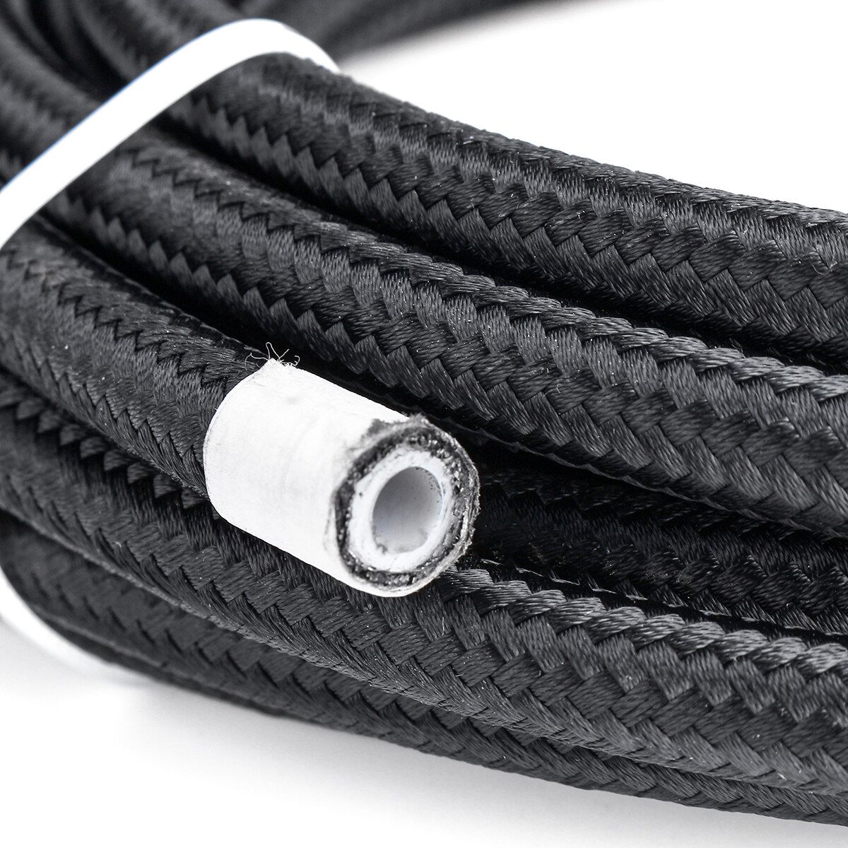 20FT AN10 Fuel Hose Oil Gas Line PTFE Nylon Stainless Steel Braided #Black [Black]