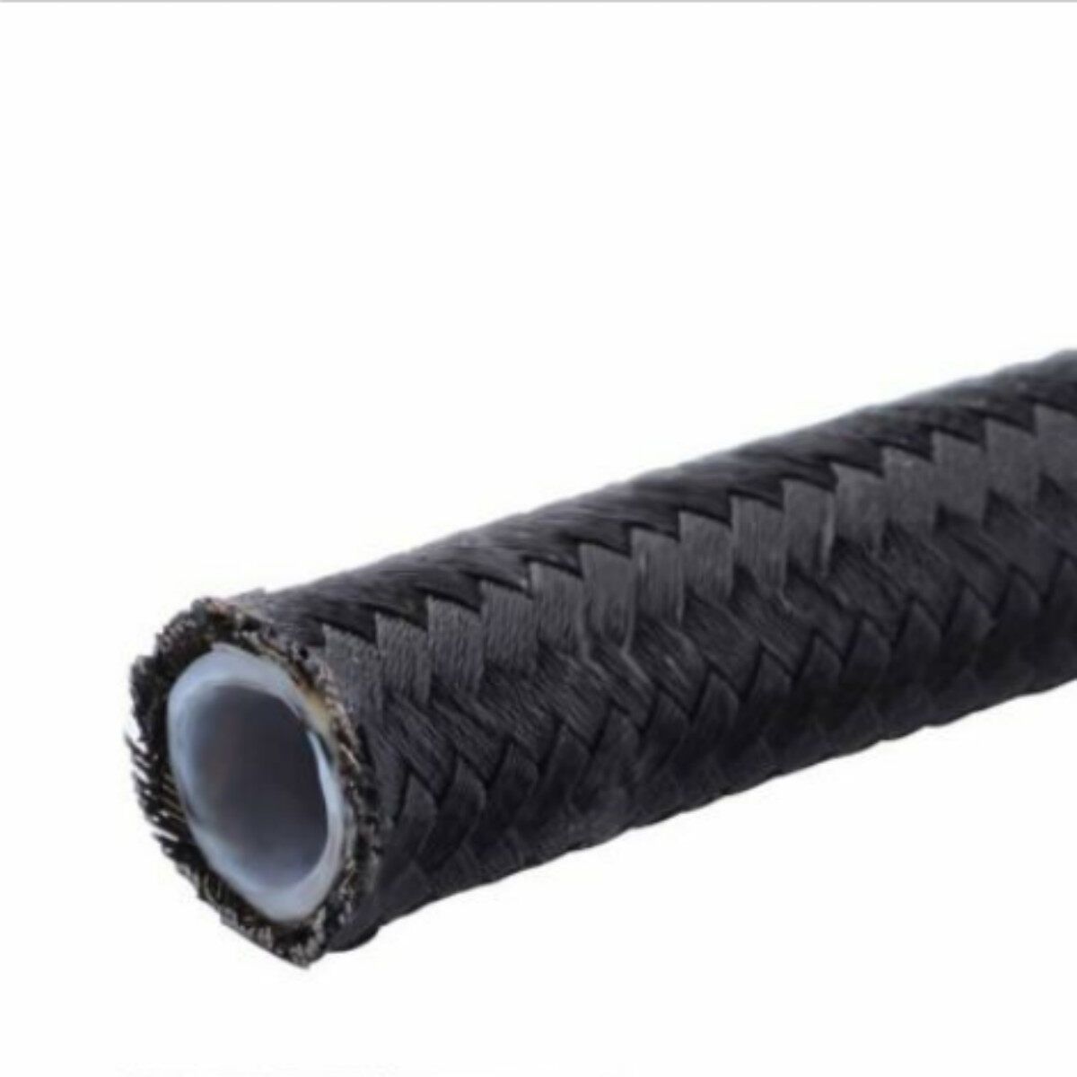 20FT AN10 Fuel Hose Oil Gas Line PTFE Nylon Stainless Steel Braided #Black [Black]
