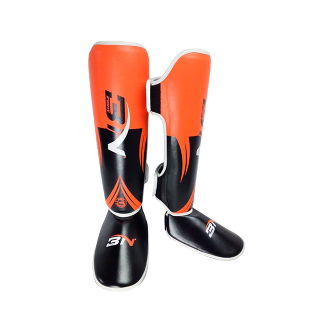 Shin Guards Boxing Muay Thai Protection Leg Training Orange M Teenager