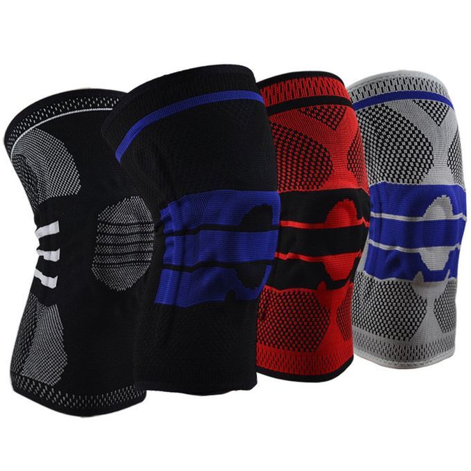 Sports Knee Support Silicone Pad Knee Brace Protection For Athletes Stability Gray