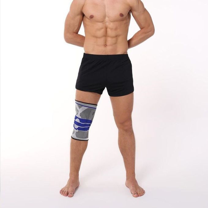 Sports Knee Support Silicone Pad Knee Brace Protection For Athletes Stability Gray