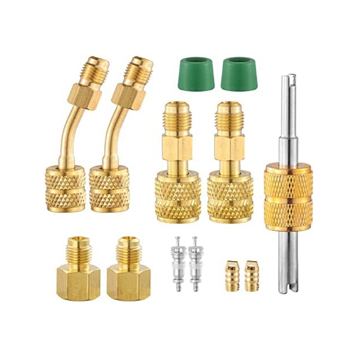R410A Mini Split Adapters R410A Charging Vacuum Port Connector with 516inch Female to 14inch Male for HVAC System