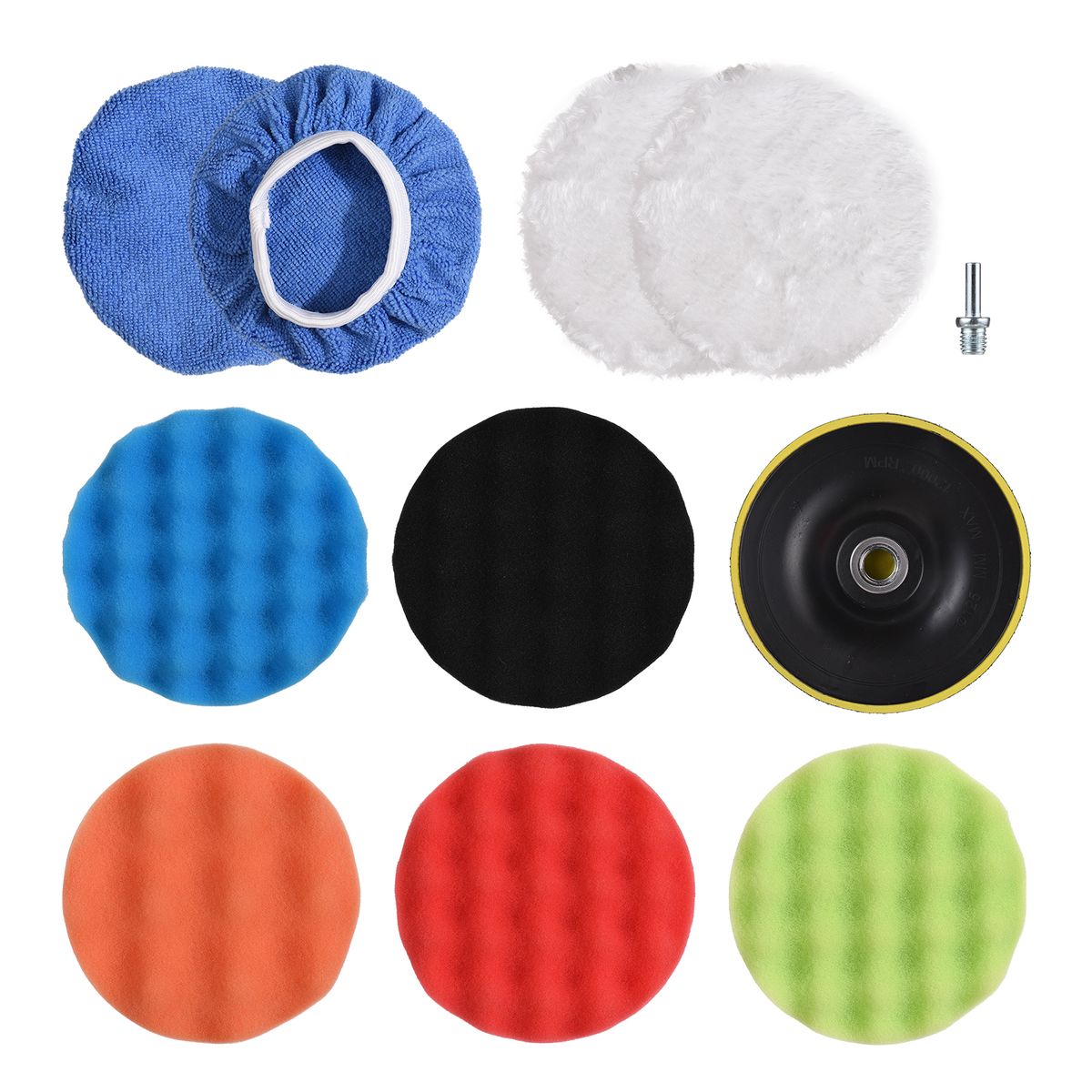 11 PCS 5-inch Car Polishing Pad Kit Foaming Buffing Waxing
