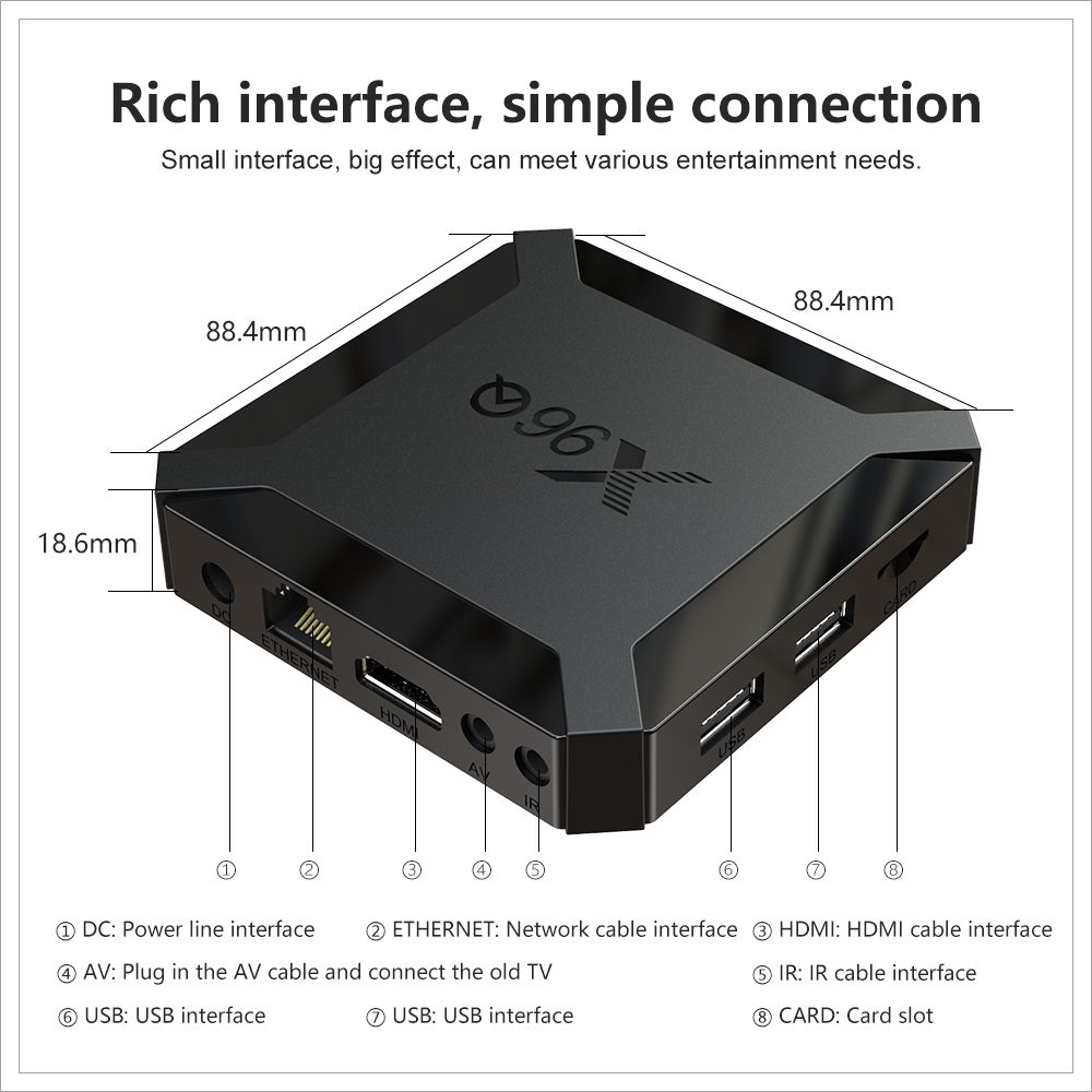 Original (with Warranty) Smart Android Tv Box X96q 1+8GB  4K Ultra HD With 1 Years Tv Channel Subscription