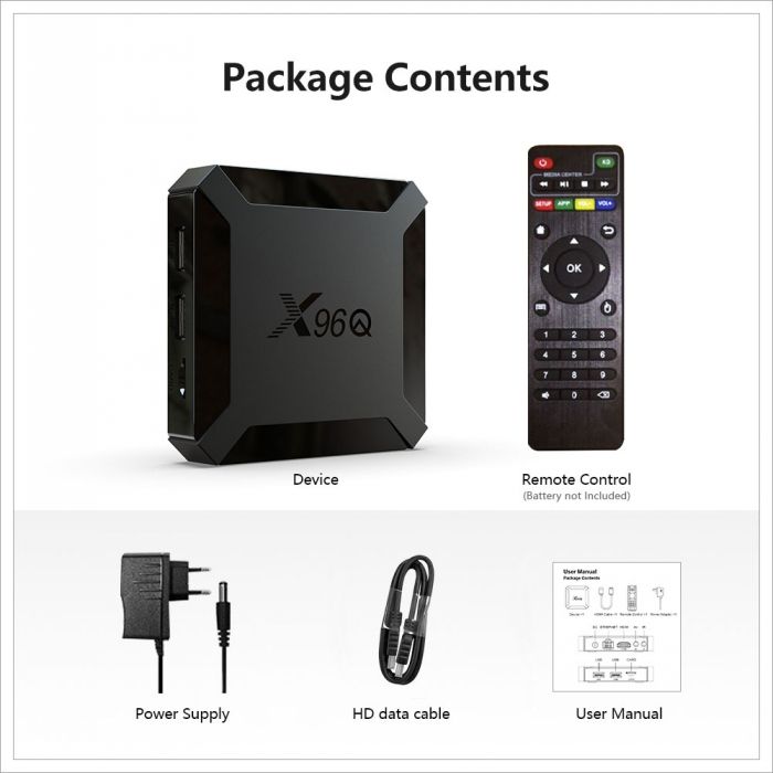 Original (with Warranty) Smart Android Tv Box X96q 1+8GB  4K Ultra HD With 1 Years Tv Channel Subscription