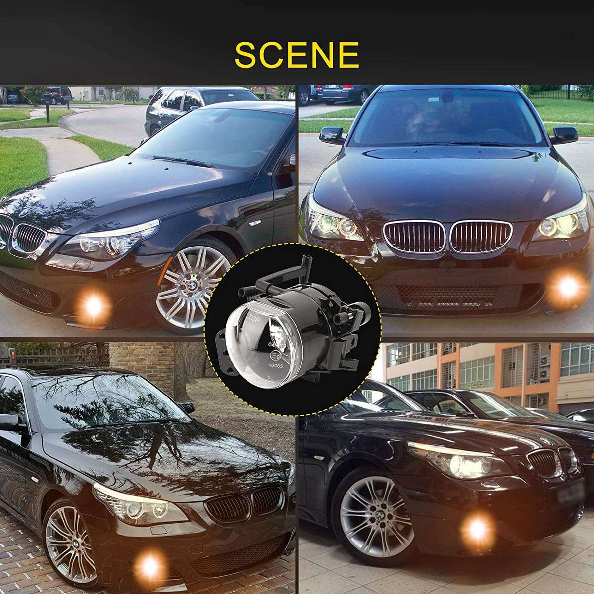 Pair M Sport Package Front Bumper Fog Lights Shell Cover