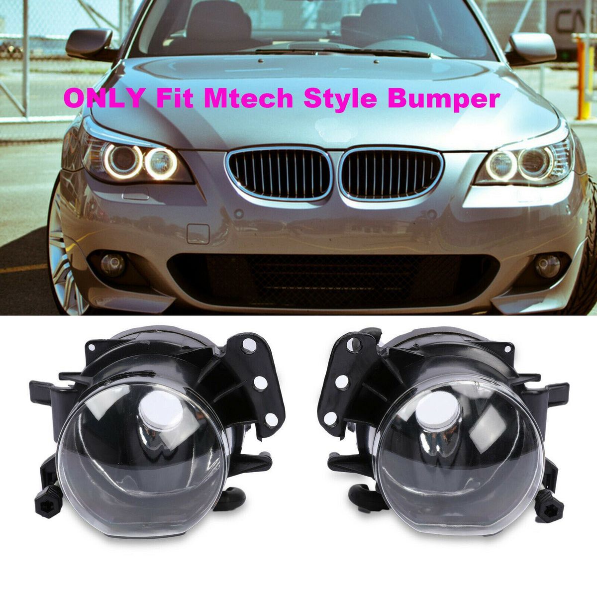 Pair M Sport Package Front Bumper Fog Lights Shell Cover