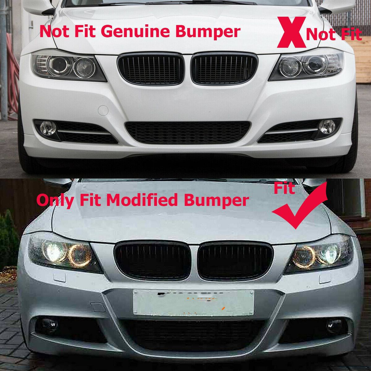 Pair M Sport Package Front Bumper Fog Lights Shell Cover