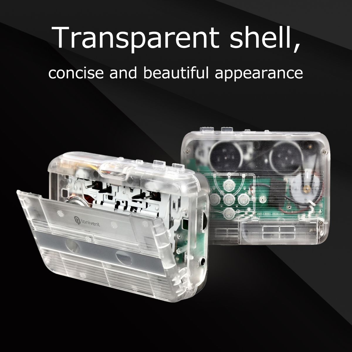 TONIVENT Portable BT Cassette Player Stereo Auto Reverse