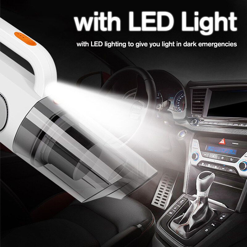 4 In 1 Digital Tyre Tire Inflator Vacuum Cleaner Wet Dry Car Cleaning 120W (White)