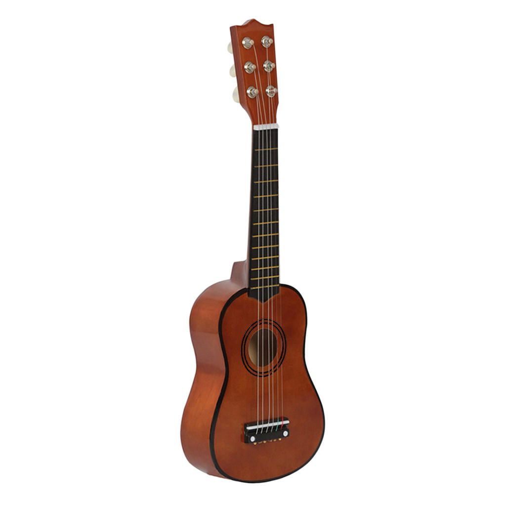 6 String Acoustic Guitar Kids Toy Beginner Practice Mini Coffee