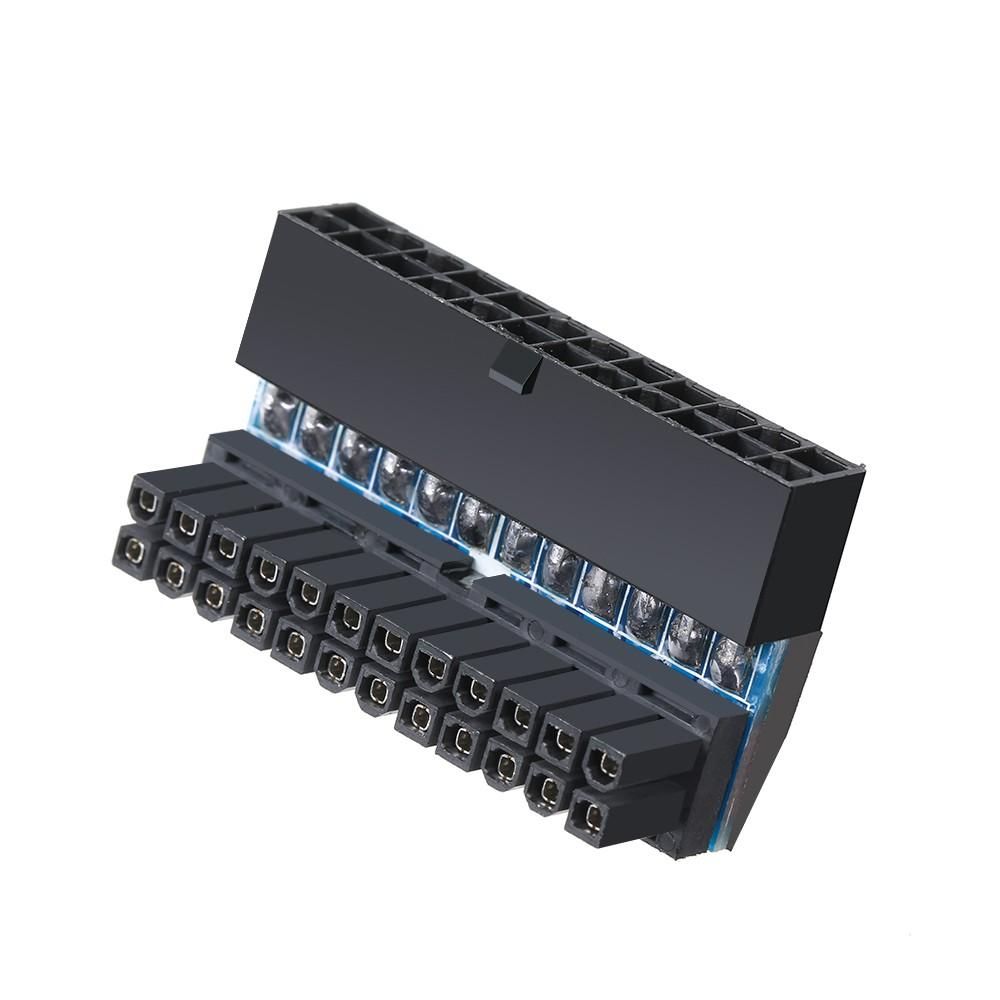 Premium Upward and Downward 90-Degree Mainboard Motherboard ATX 24Pin to 24Pin Power Adapter Connector for ATX Cable